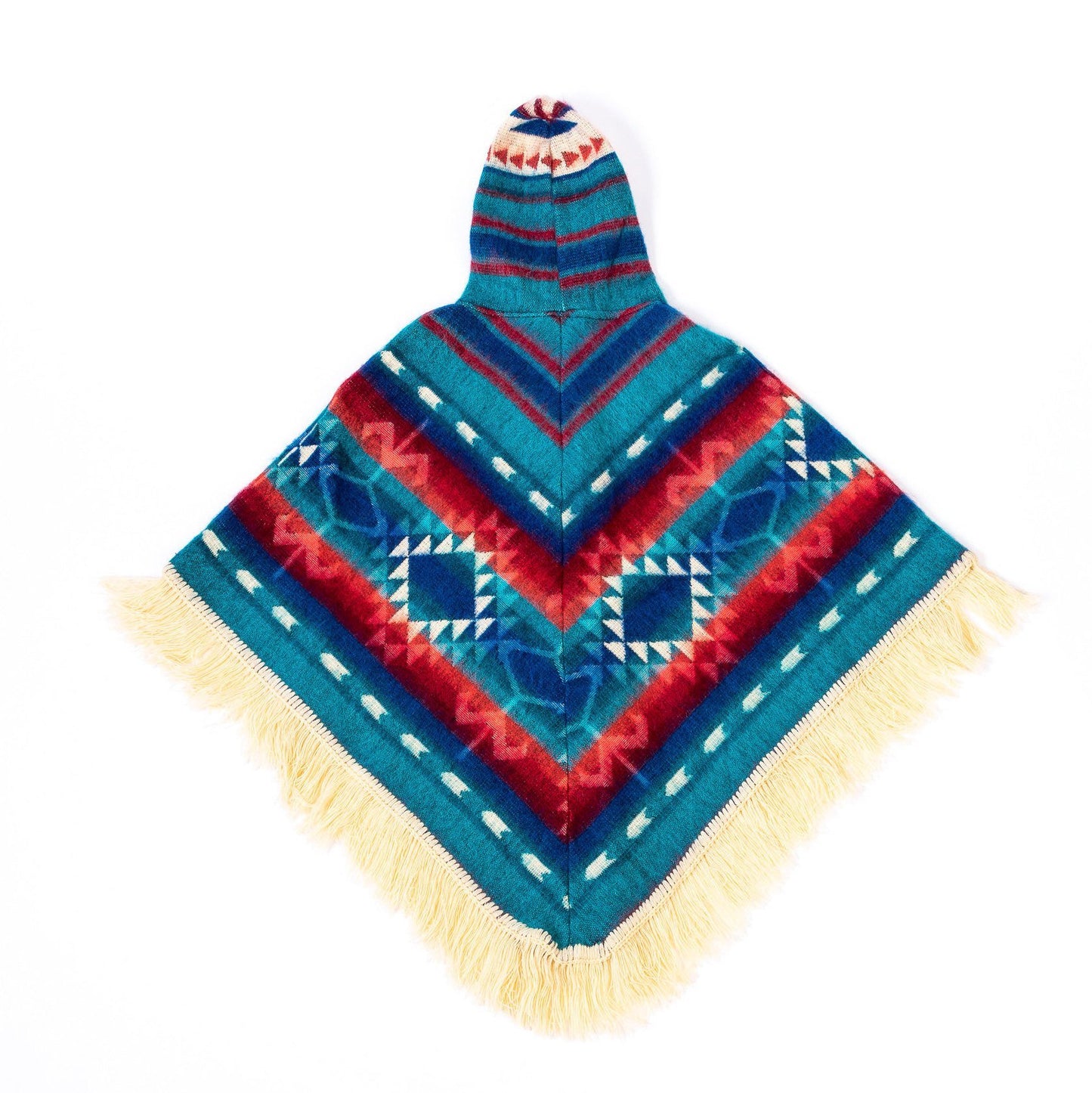 Alpaca Child Poncho - Art Andina - Unisex baby poncho, Alpaca poncho, Blue poncho toddler, Unisex kid outerwear, hoodie toddler, boho baby, ethnic print poncho, poncho boy