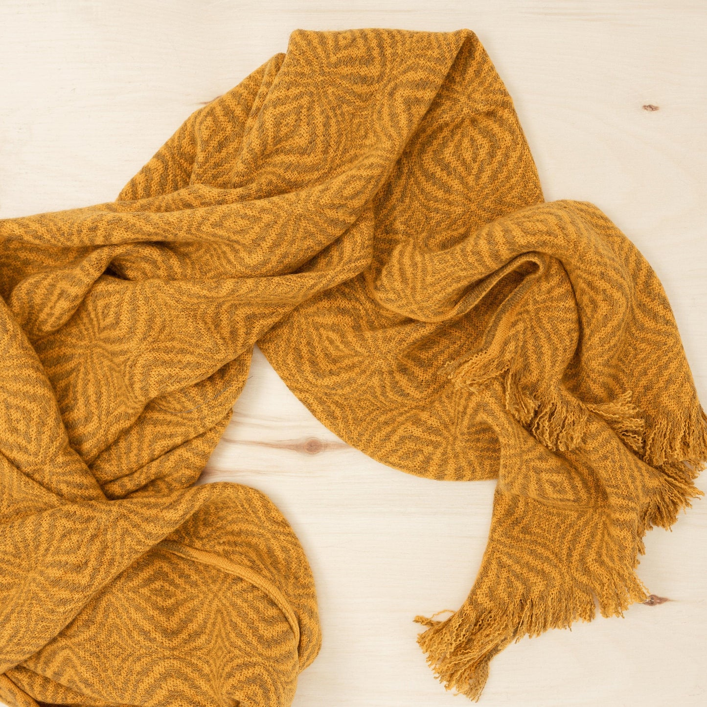 Alpaca mustard scarf - Art Andina - Alpaca mustard scarf