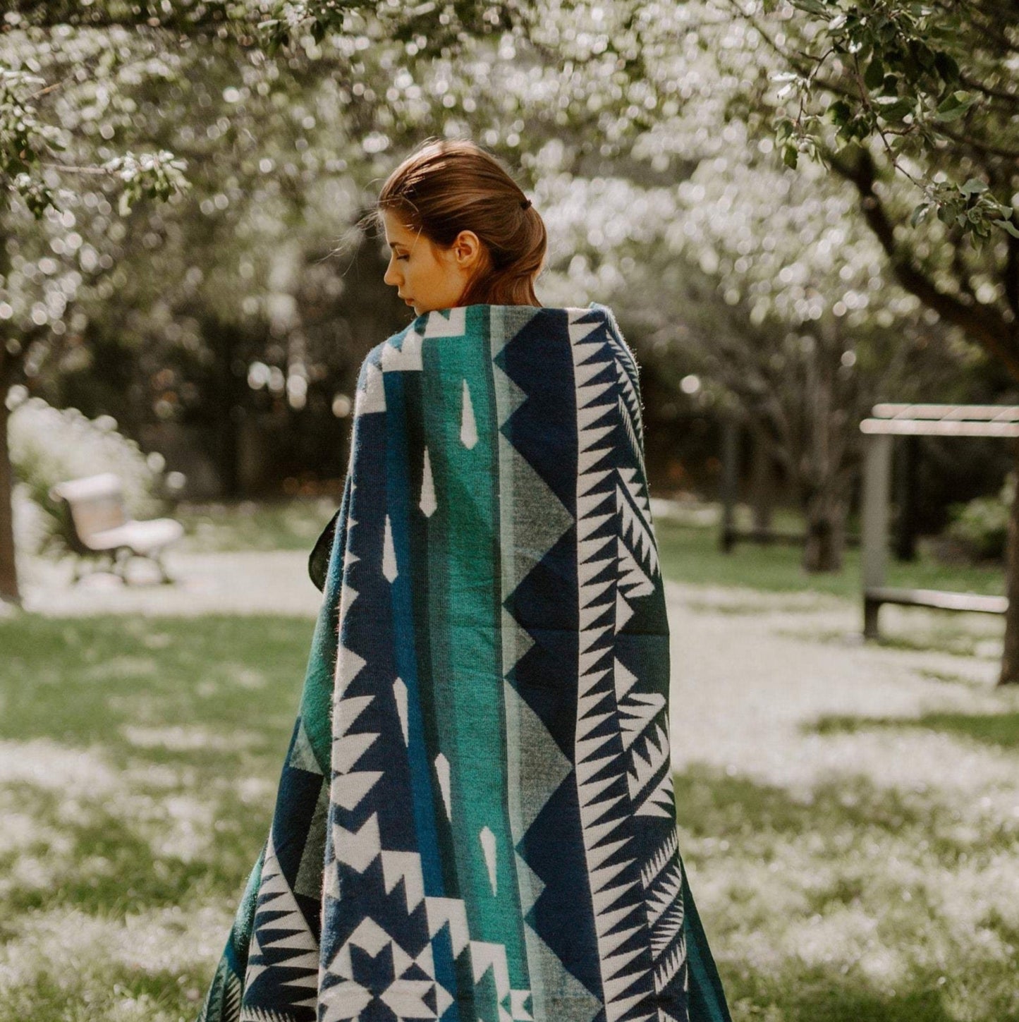 Alpaca queen blanket - Cuenca - Art Andina - Alpaca queen blanket - Alpaca blanket - Teal Blanket - Tribal Blanket - Native Blanket - Picnic Blanket - Boho Throw Blanket - Southwestern
