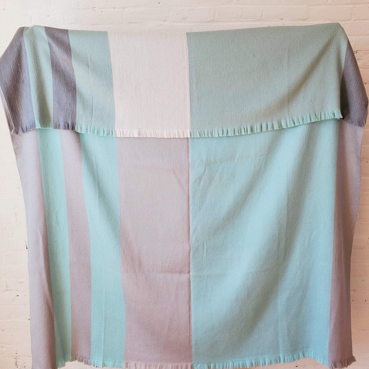 Alpaca reversible blanket - Verano - Art Andina - Alpaca wool blanket - Boho throw blanket - Color Block Blanket - Modern throw blanket - meditation blanket yoga -Minimalist geo blanket