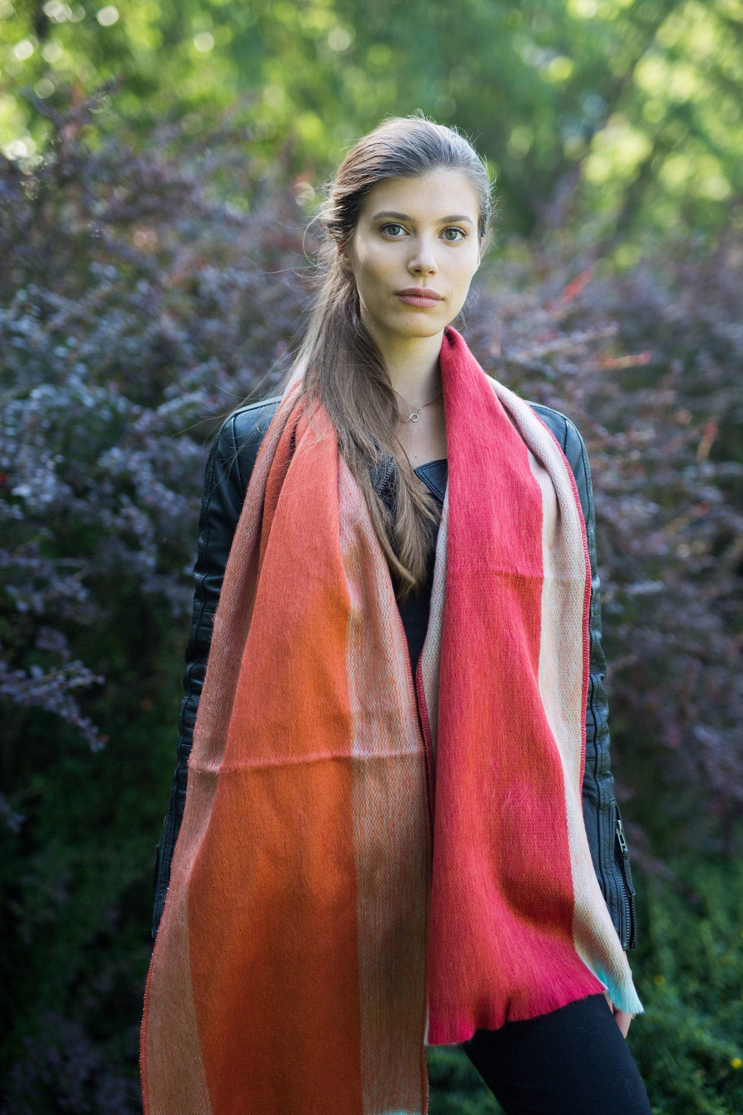Alpaca Shawl Scarf - Burnt orange - Art Andina - Alpaca Shawl, Alpaca scarf orange tones -Christmas gift alpaca wrap -oversized scarf - Hygge scarf - ombré alpaca shawl, pashmina alpaca