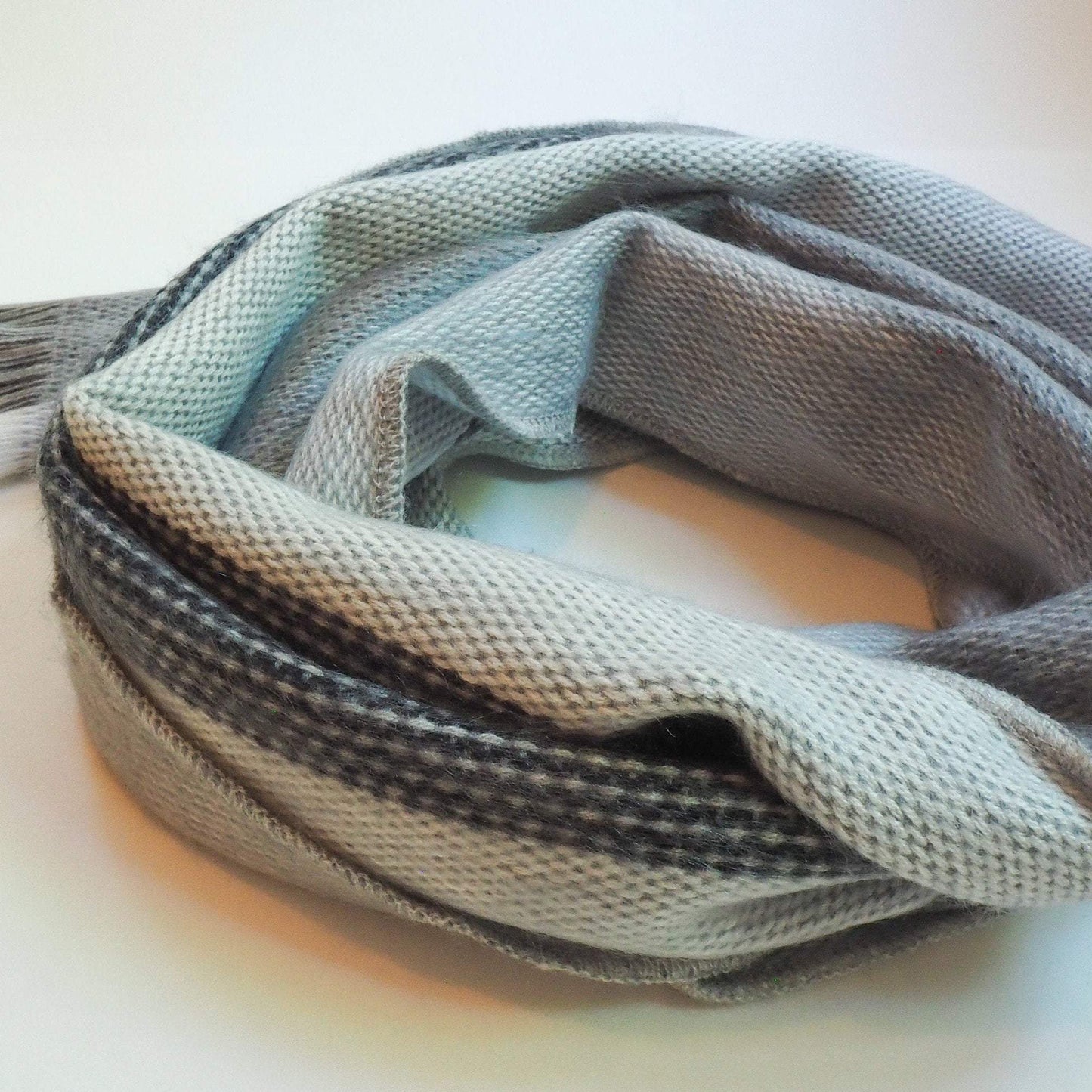 Alpaca shawl scarf - Grey ombré stripes - Art Andina - Alpaca Shawl, Alpaca scarf grey stripes - alpaca wrap wedding - chic oversized scarf - Hygge scarf - ombré alpaca shawl, pashmina alpaca