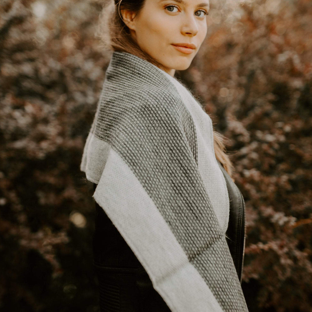 
                  
                    Alpaca shawl scarf - Grey ombré stripes - Art Andina - Alpaca Shawl, Alpaca scarf grey stripes - alpaca wrap wedding - chic oversized scarf - Hygge scarf - ombré alpaca shawl, pashmina alpaca
                  
                