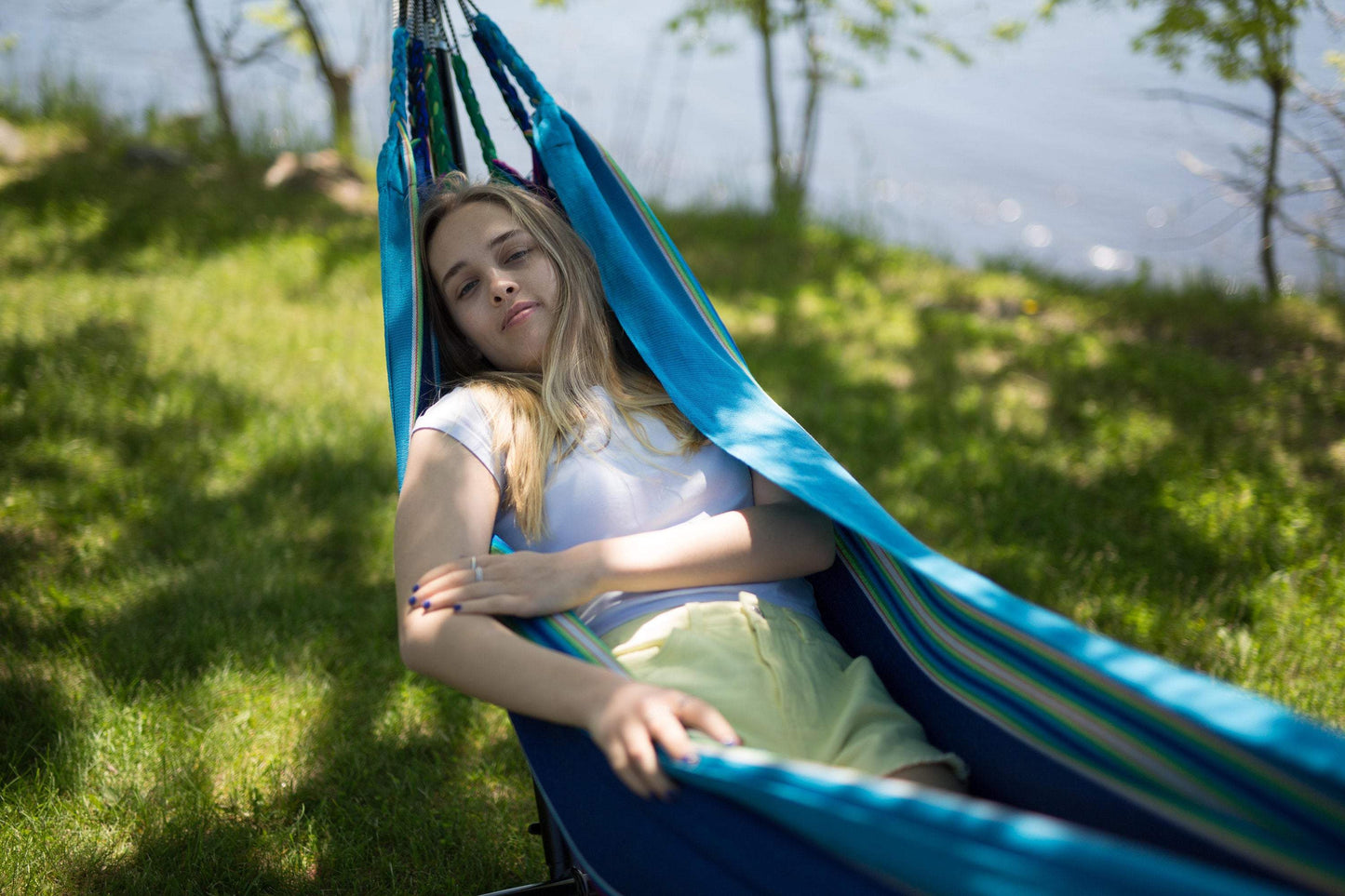 Handwoven Hammock - Bali - Art Andina - Coloful Hammock Hand-woven Natural Cotton - Handmade Hammock - Boho Hammock - Outddor Hammock beach - Outdoor and patio furniture