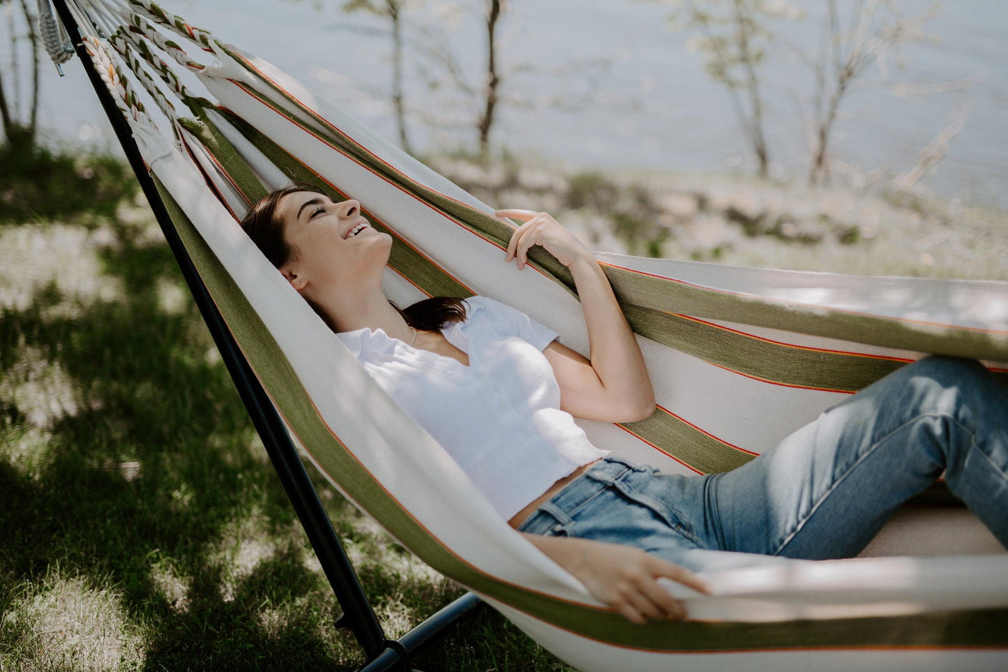 Handwoven Hammock - Oregon - Art Andina - Large Boho Hammock woven in cotton